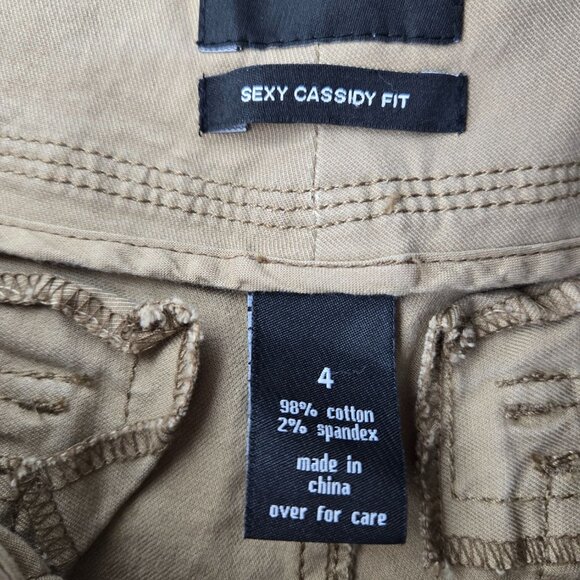The Limited Y2K  Sz 4 Khaki Cargo Capri Pants Sexy Cassidy Fit Low Rise - Picture 5 of 10